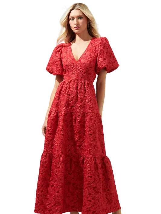 Arielle Jacquard Tiered Maxi Dress
