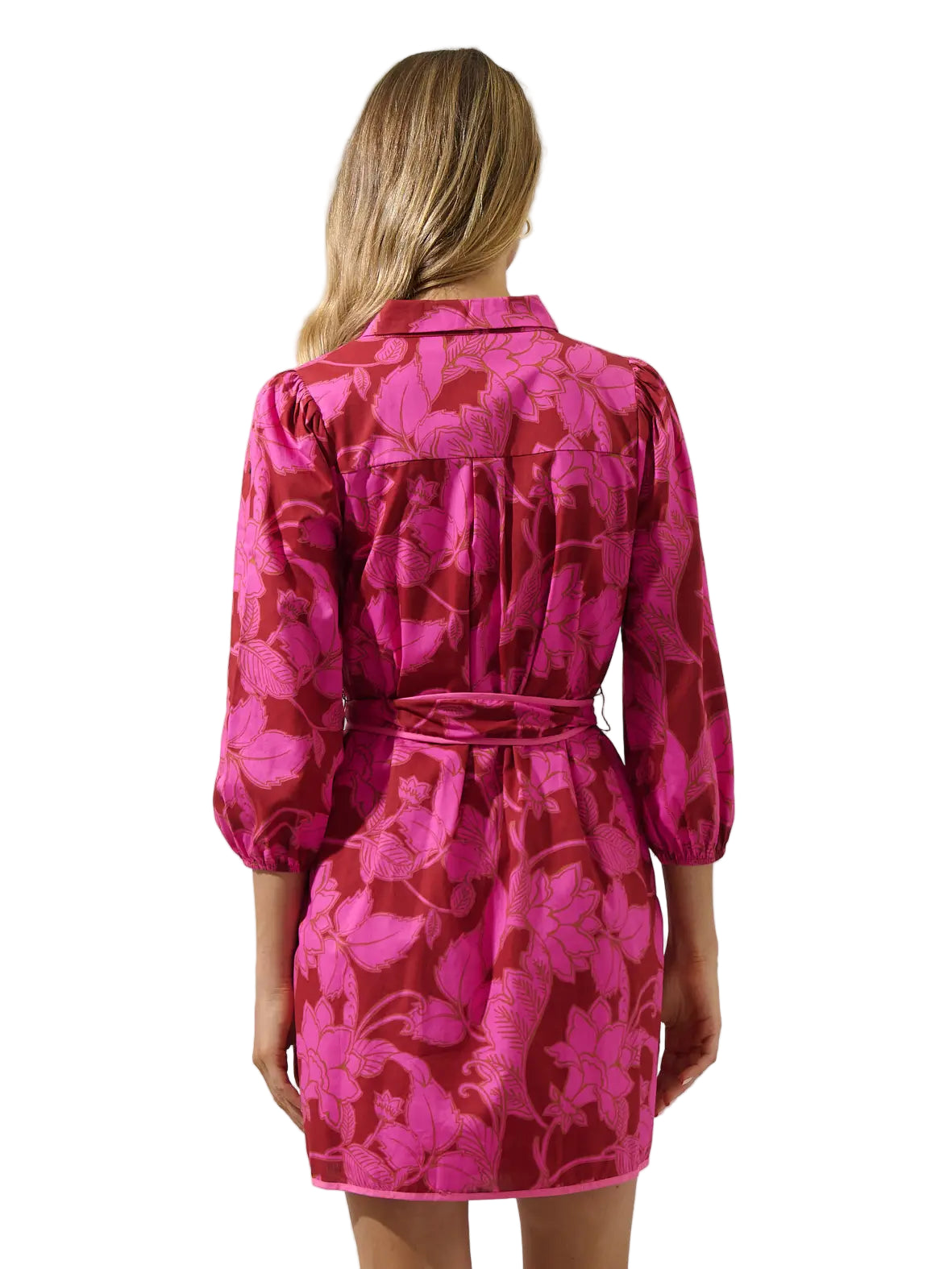 Floral Ravan Collared Mini Dress