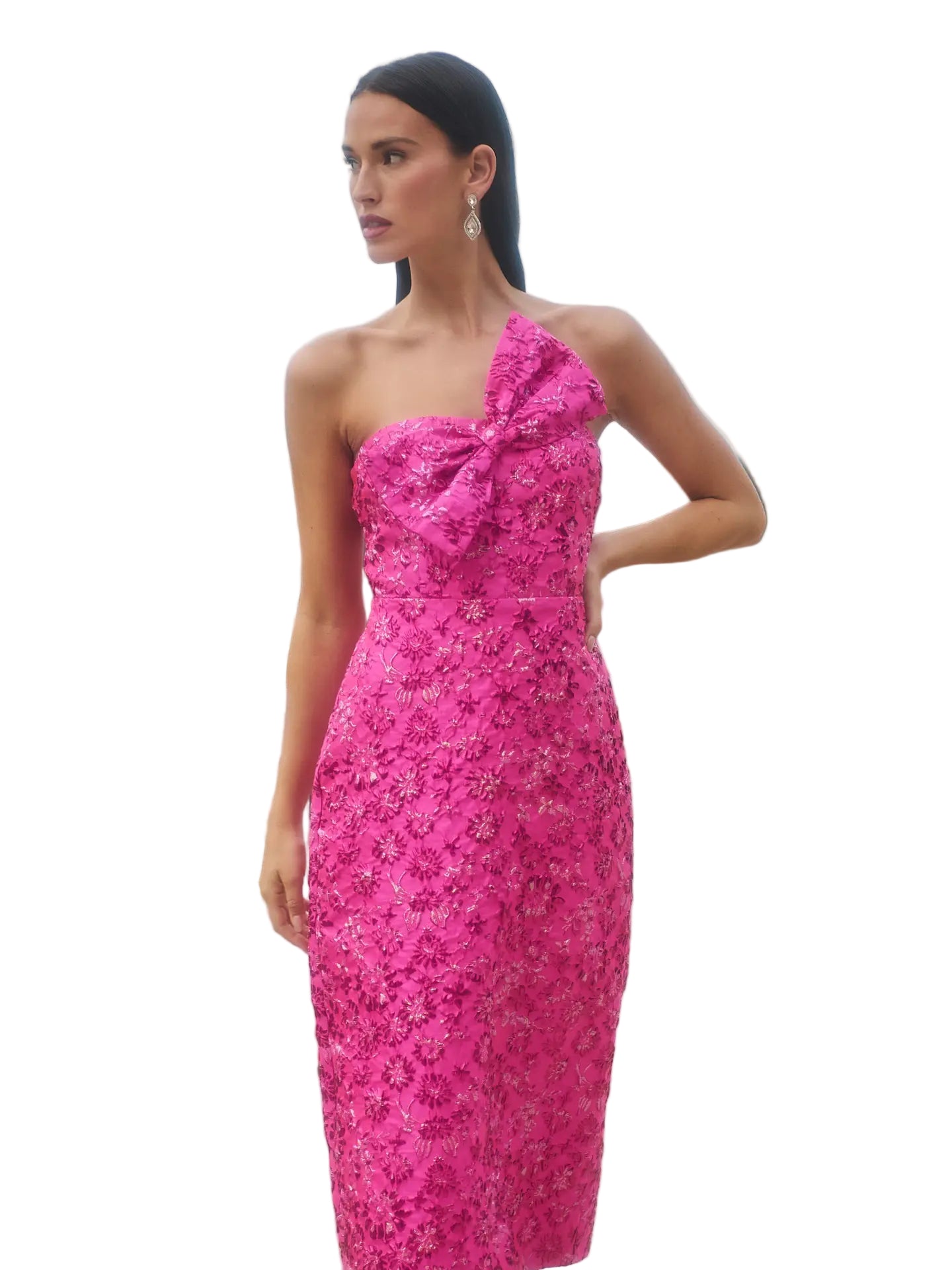 Pink Strapless Midi Dress