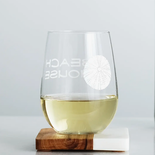 Beach House  stemless  Wine Glass